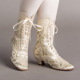 Flora Embroidered Boots (Ivory)