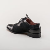 Gladys Vintage Cap Toe Oxfords (Black)