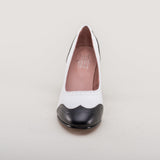Peggy 1940s Spectator Pumps (Black/White)