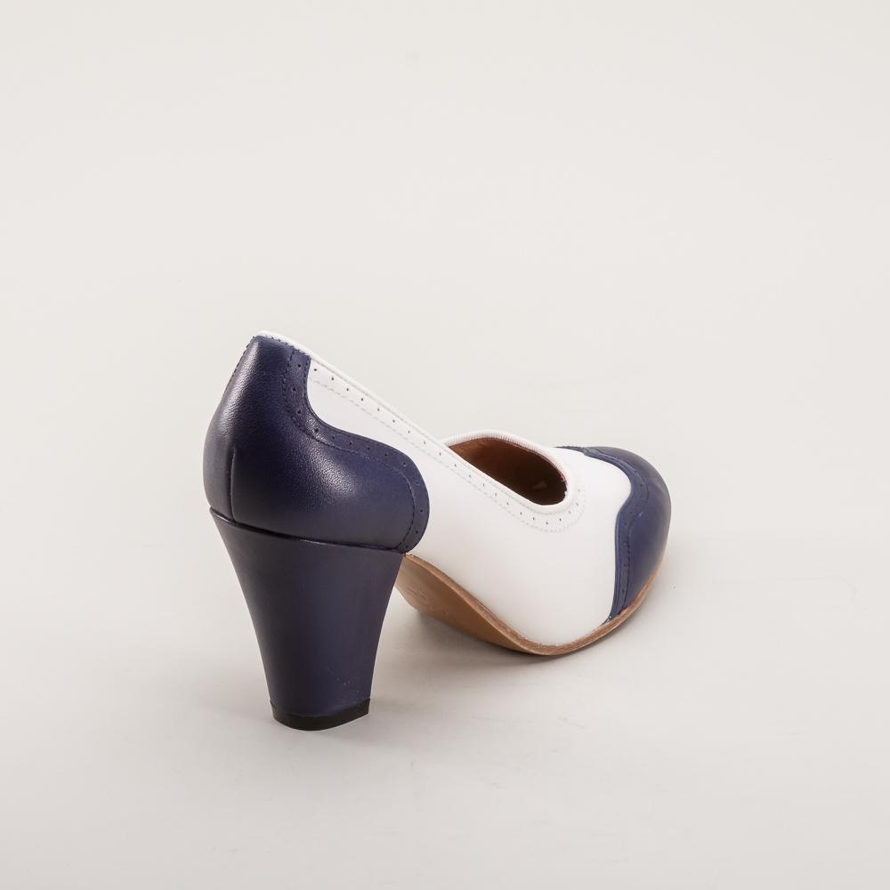 Navy blue and white heels hotsell